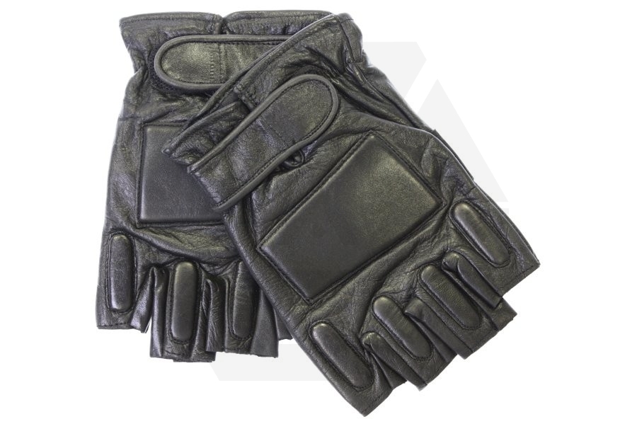 Mil-Force Half Finger SWAT Gloves (Black) - Size Extra Large - Main Image © Copyright Zero One Airsoft