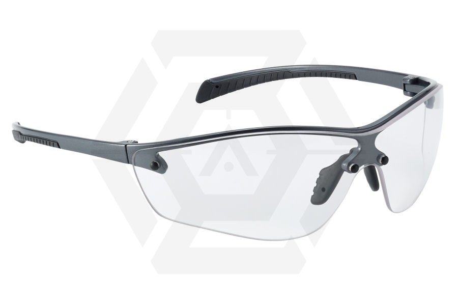 Bollé Glasses Silium+ with Gun Metal Frame, Clear Lens and Platinum