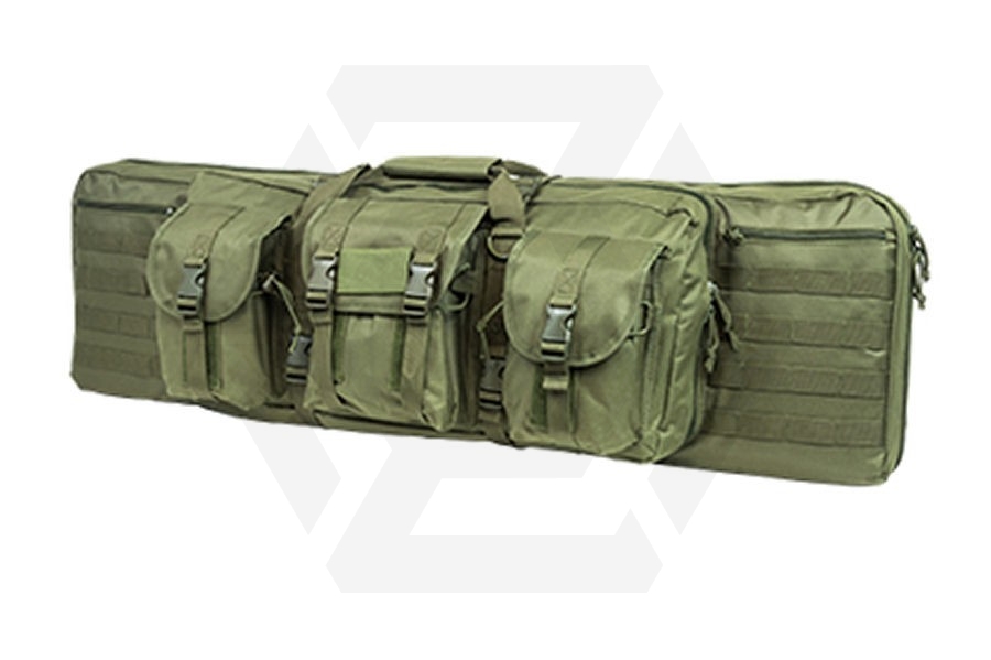 NCS VISM MOLLE Double Rifle Case 42" with Side Pouches (Olive) - Main Image © Copyright Zero One Airsoft