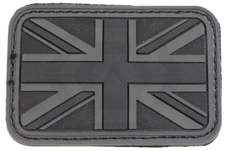 EB Velcro PVC Union Flag Patch (Black) - Main Image © Copyright Zero One Airsoft