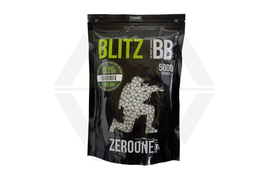ZO Blitz Bio BB 0.25g 5000rds (White) - Main Image © Copyright Zero One Airsoft
