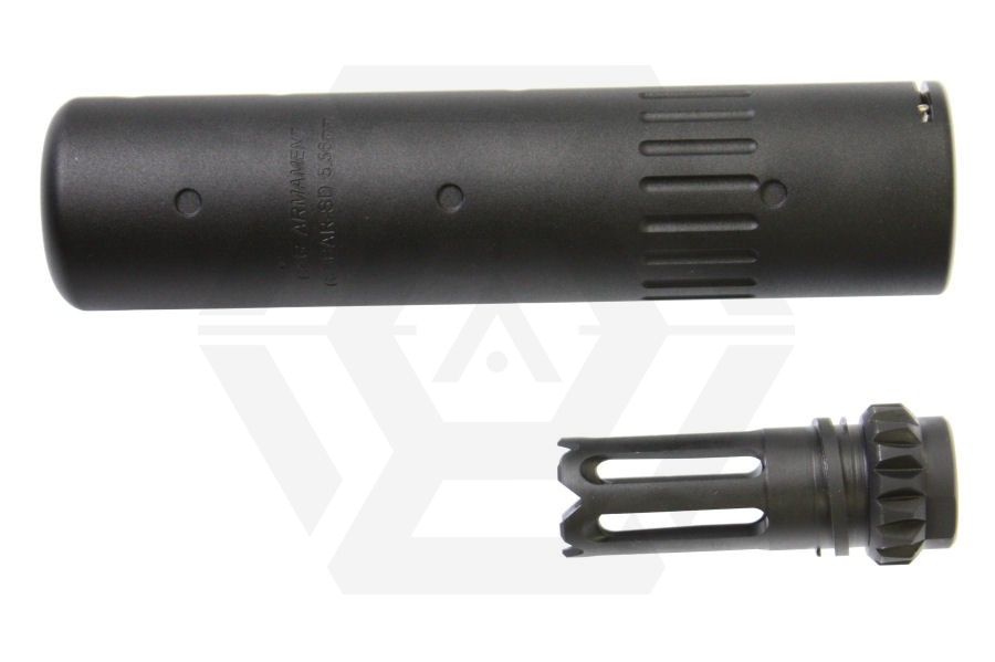 G&G QD Suppressor with SCAR Type Flash Hider (Black) - Main Image © Copyright Zero One Airsoft