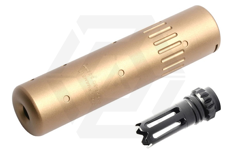 G&G QD Suppressor with SCAR Type Flash Hider (Tan) - Main Image © Copyright Zero One Airsoft