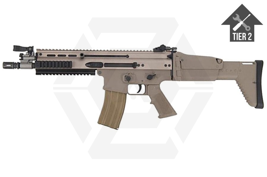WE GBB SCAR-L (Tan) with Tier 2 Upgrades (Bundle) - Main Image © Copyright Zero One Airsoft