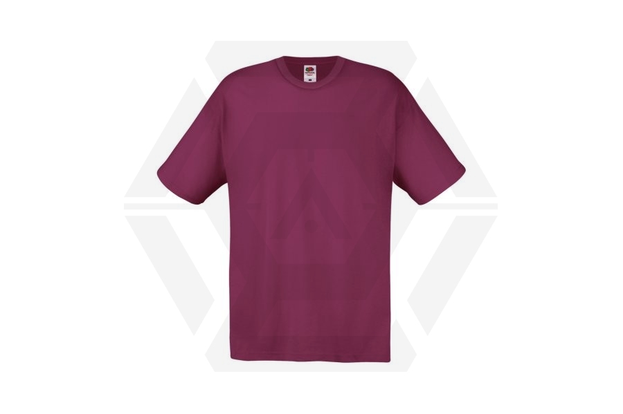 Fruit Of The Loom Original Full Cut T-Shirt (Burgundy) - Size Small - Main Image © Copyright Zero One Airsoft