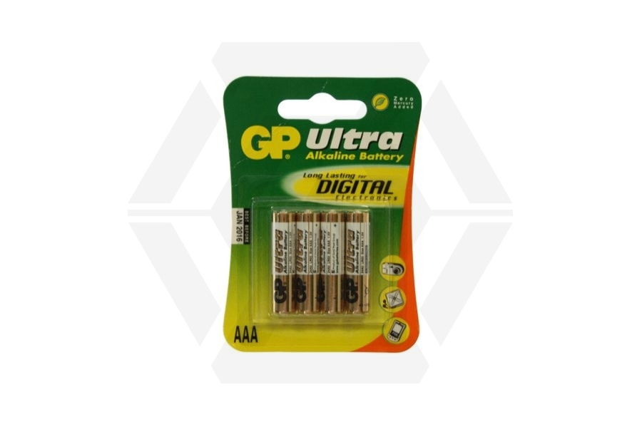 GP Ultra Alkaline Batteries AAA (Pack Of 4) - Main Image © Copyright Zero One Airsoft