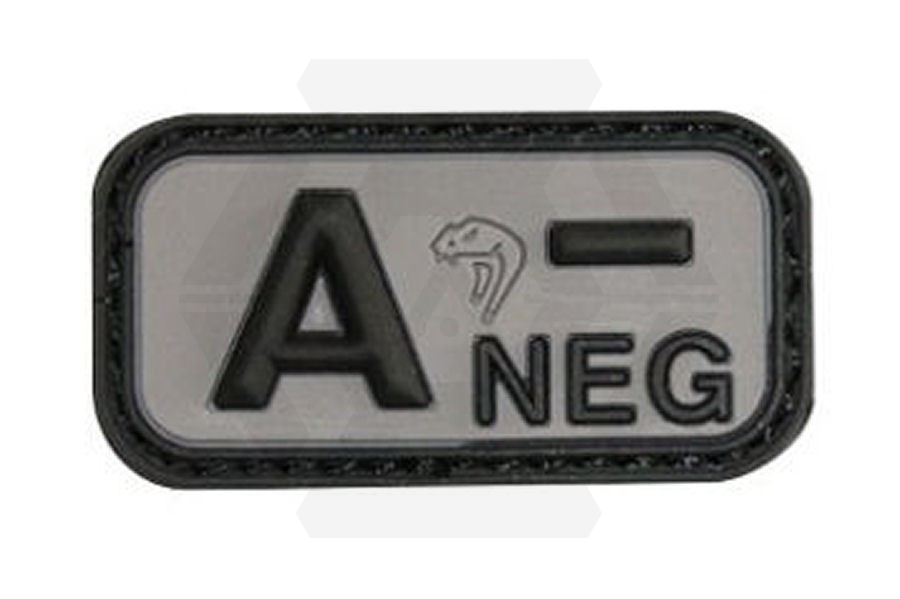 Viper Velcro PVC Blood Group Patch A- (Black) - Main Image © Copyright Zero One Airsoft