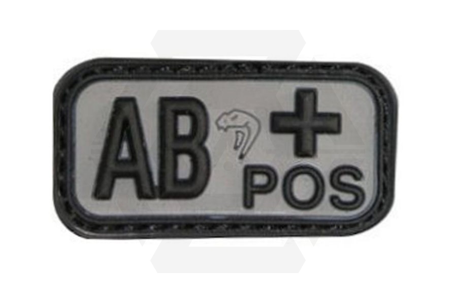 Viper Velcro PVC Blood Group Patch AB+ (Black) - Main Image © Copyright Zero One Airsoft