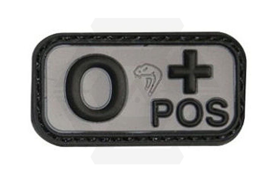 Viper Velcro PVC Blood Group Patch O+ (Black) - Main Image © Copyright Zero One Airsoft