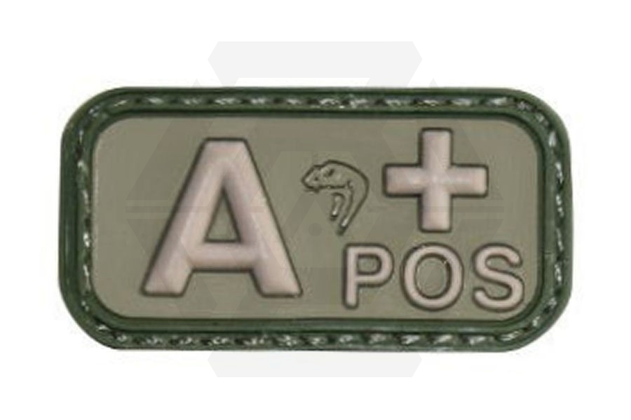 Viper Velcro PVC Blood Group Patch A+ (Olive) - Main Image © Copyright Zero One Airsoft