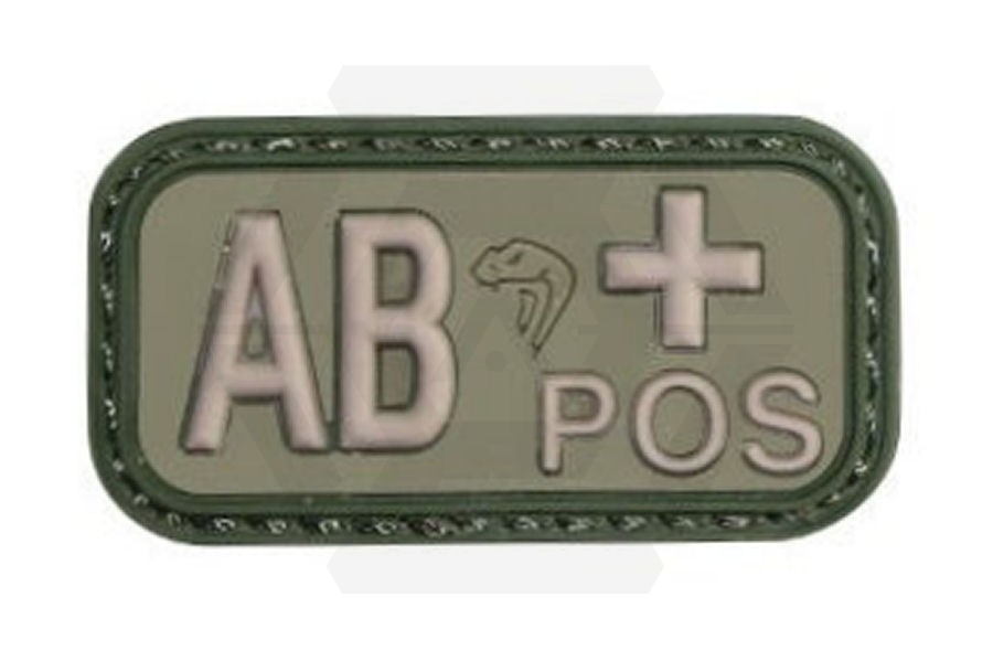 Viper Velcro PVC Blood Group Patch AB+ (Olive) - Main Image © Copyright Zero One Airsoft