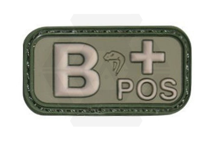 Viper Velcro PVC Blood Group Patch B+ (Olive) - Main Image © Copyright Zero One Airsoft