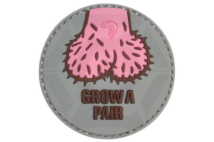 Viper Velcro PVC Morale Patch &quotGrow A Pair" - Main Image © Copyright Zero One Airsoft