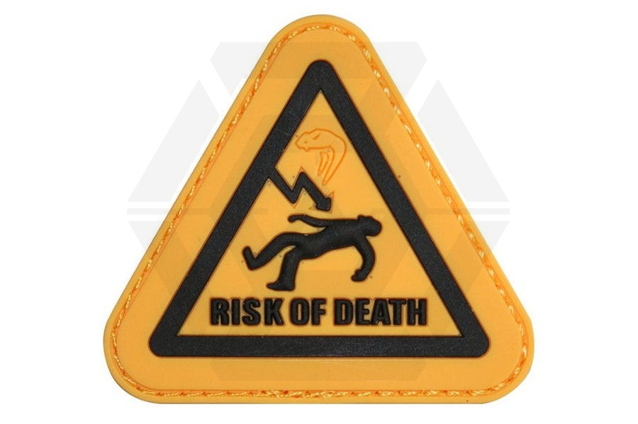 Viper Velcro PVC Morale Patch "Risk Of Death" - Main Image © Copyright Zero One Airsoft