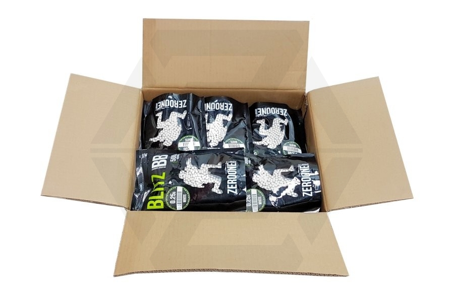 ZO Blitz BB 0.25g 5000rds (White) Carton of 20 (Bundle) Zero One Airsoft