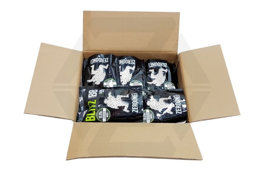 ZO Blitz BB 0.25g 5000rds (White) Carton of 20 (Bundle) - Main Image © Copyright Zero One Airsoft