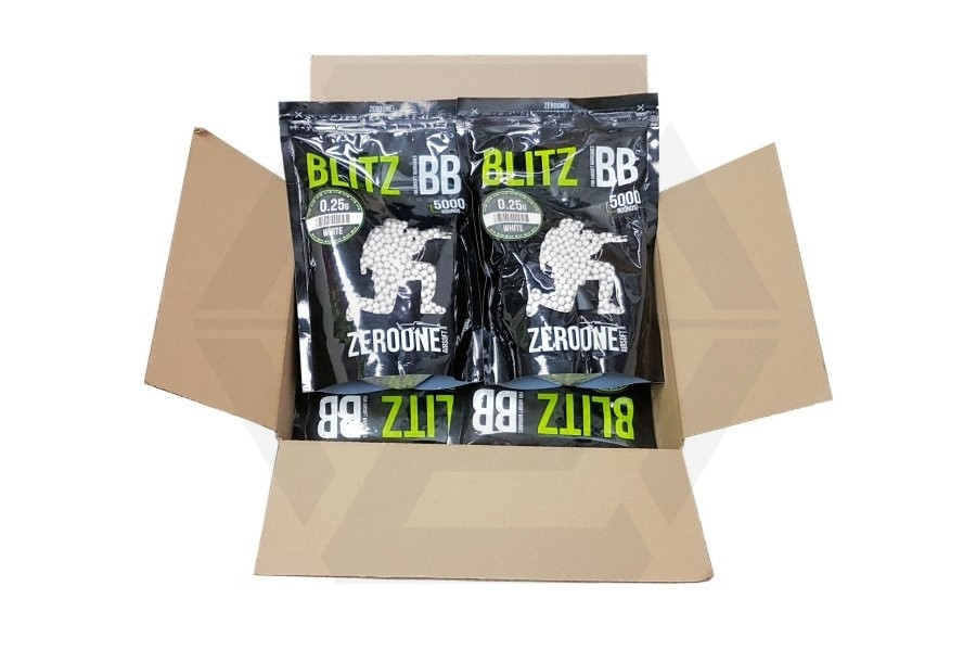 ZO Blitz BB 0.25g 5000rds (White) Box of 10 (Bundle) - Main Image © Copyright Zero One Airsoft