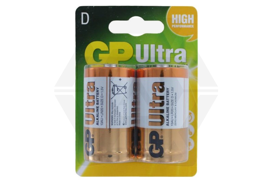 GP Ultra Alkaline Batteries D Cell (Pack Of 2) - Main Image © Copyright Zero One Airsoft