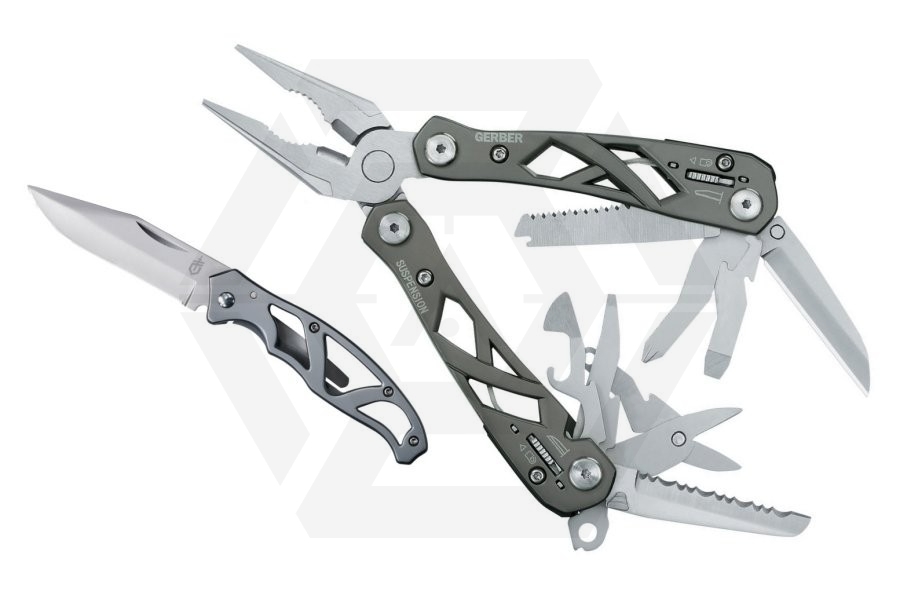Gerber Suspension Multi Tool & Paraframe Knife Combo - Main Image © Copyright Zero One Airsoft