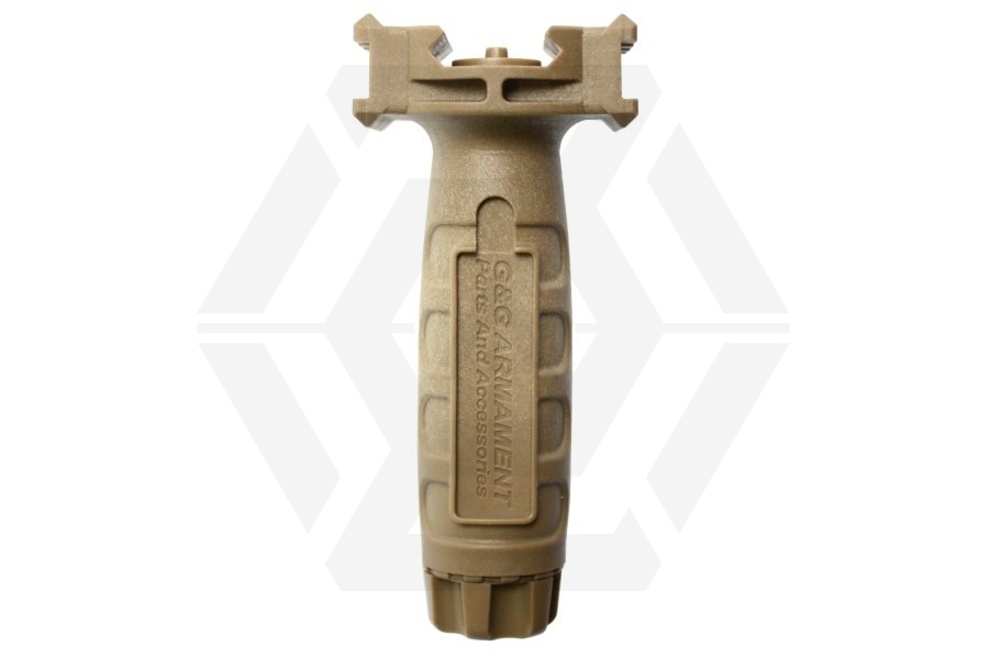 G&G ABS Vertical Grip with Side Rails for RIS (Tan) - Main Image © Copyright Zero One Airsoft
