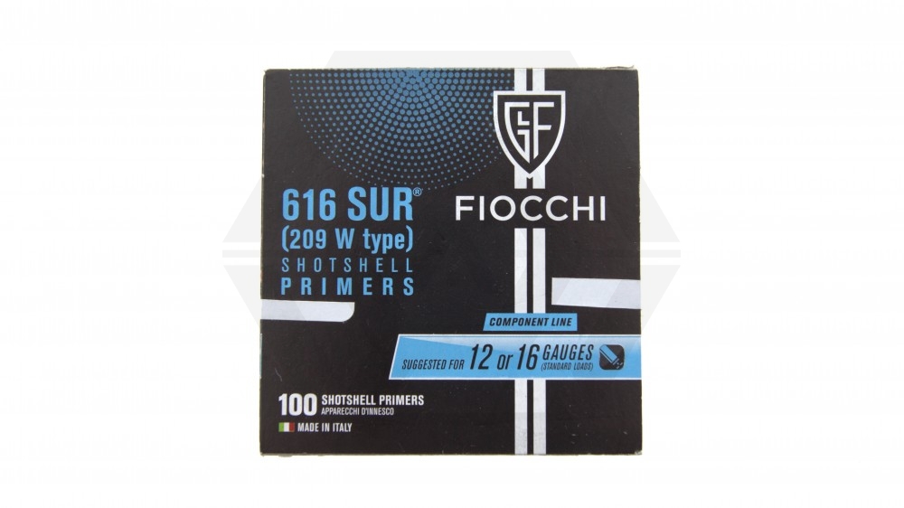 Fiocchi Pack of 100 Blanks .209 Shotgun Primer for Grenades - Main Image © Copyright Zero One Airsoft