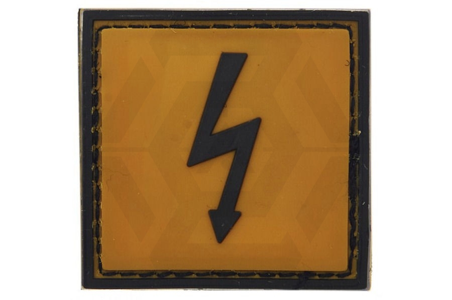101 Inc PVC Velcro Patch "High Voltage" - Main Image © Copyright Zero One Airsoft