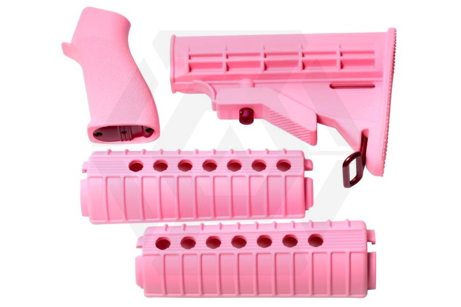 G&G Handguard & Stock Set for M4 (Pink) - Main Image © Copyright Zero One Airsoft