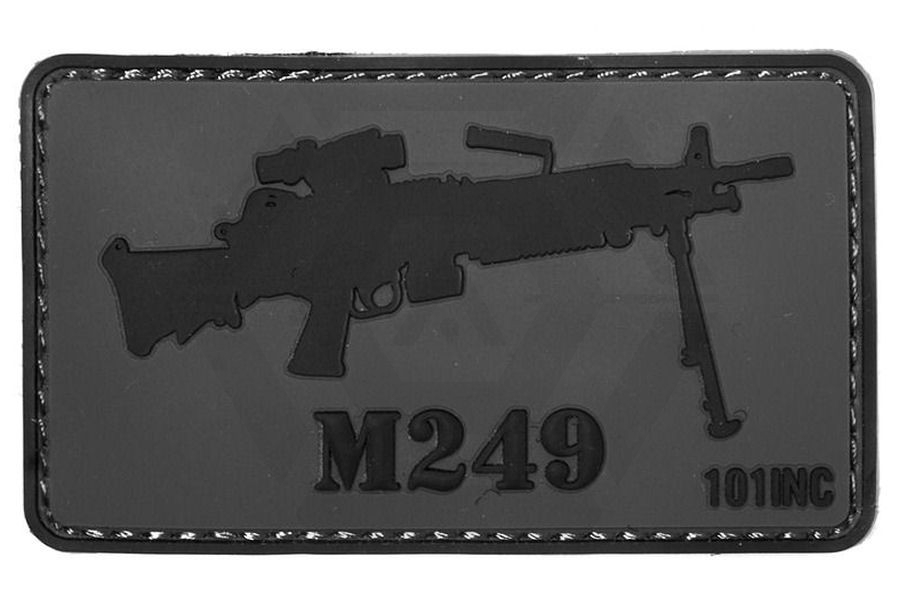 101 Inc PVC Velcro Patch "M249" - Main Image © Copyright Zero One Airsoft