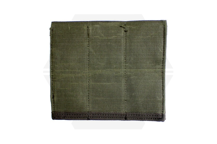 101 Inc MOLLE Elastic Triple Pistol Mag Pouch (Olive) - Main Image © Copyright Zero One Airsoft