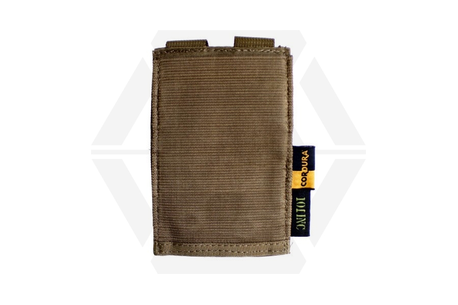 101 Inc MOLLE Elastic Single M4 Mag Pouch (Coyote Tan) - Main Image © Copyright Zero One Airsoft