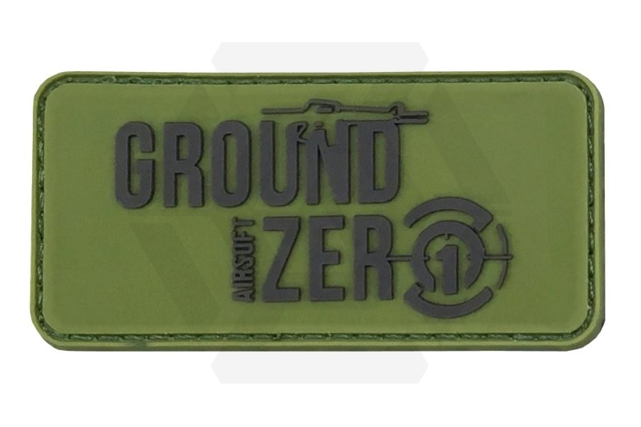 ZO PVC Velcro Patch &quotGround Zero Logo" (Olive) - Main Image © Copyright Zero One Airsoft