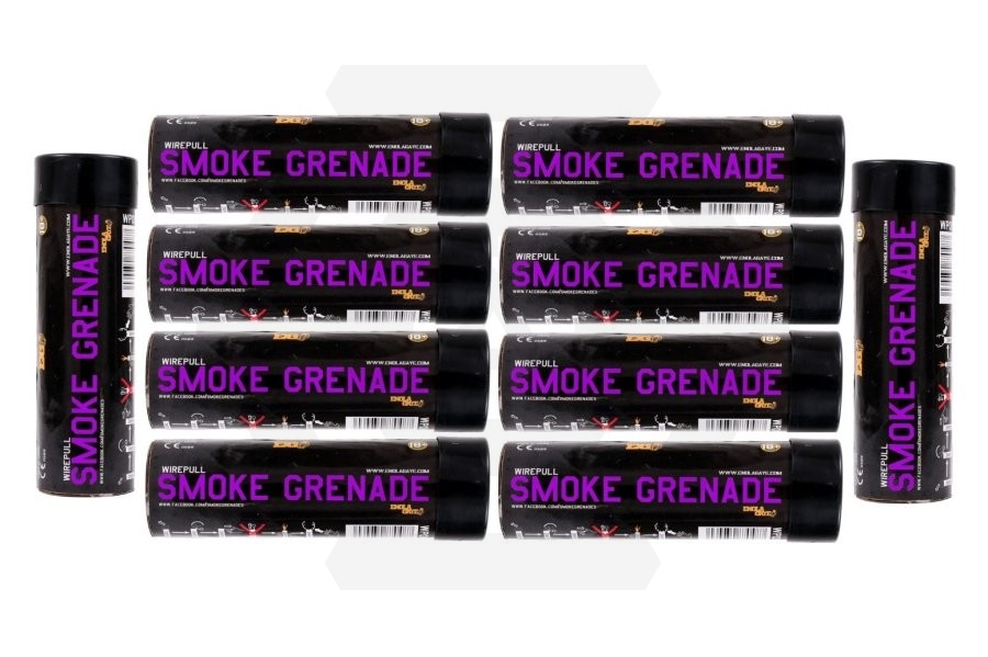 Enola Gaye WP40 Wire Pull Smoke (Purple) Box of 10 (Bundle) - Main Image © Copyright Zero One Airsoft