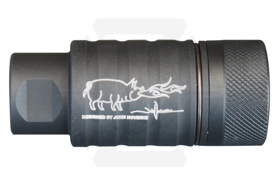 MadBull Noveske KFH Adjustable Sound Amplifying Flash Hider 14mm CCW (Black) - Main Image © Copyright Zero One Airsoft