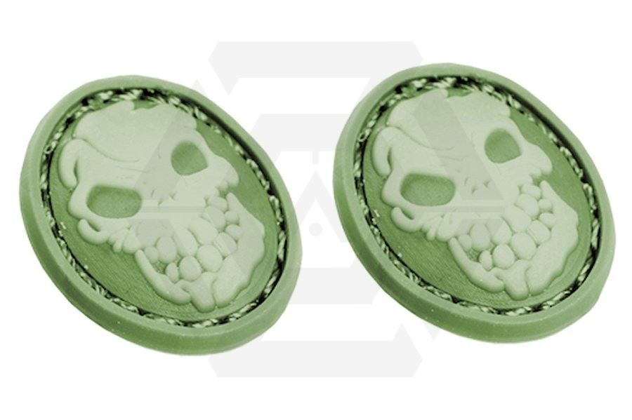 EB Velcro "Oval Skull" Mini Patch - Pack of Two - Main Image © Copyright Zero One Airsoft