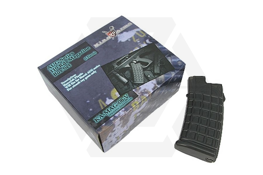 King Arms AEG Mag for AUG 110rds Box Set of 5 - Main Image © Copyright Zero One Airsoft