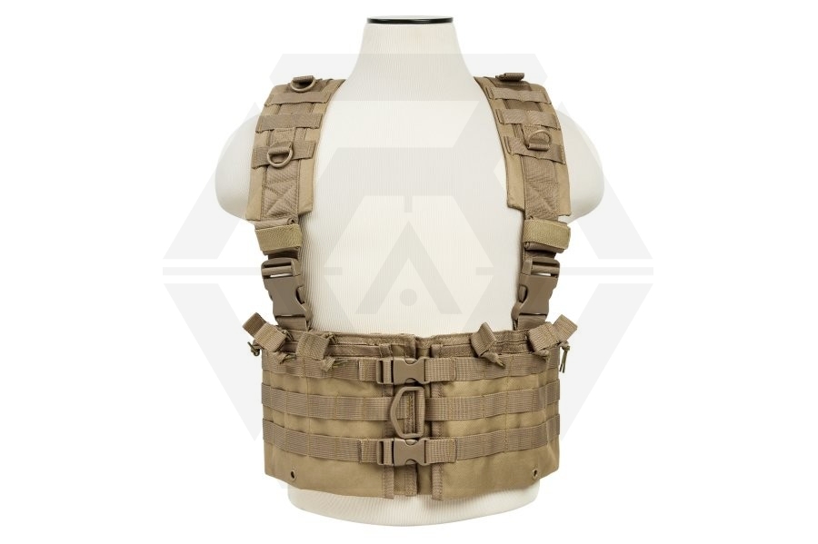 NCS VISM MOLLE Chest Rig with Mag Pouches (Tan) - Main Image © Copyright Zero One Airsoft