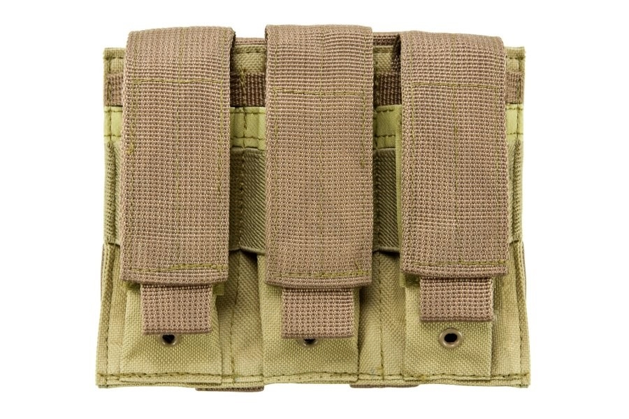 NCS VISM MOLLE Pistol Mag Pouch Triple (Tan) - Main Image © Copyright Zero One Airsoft