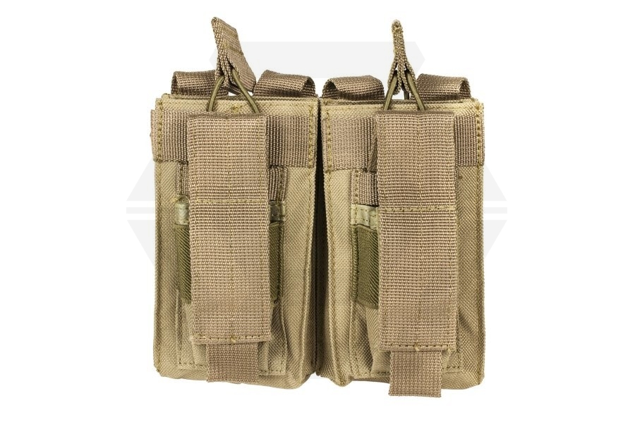 NCS VISM MOLLE Double Mag Pouch for M4 with Pistol Mag Pouches (Tan) - Main Image © Copyright Zero One Airsoft