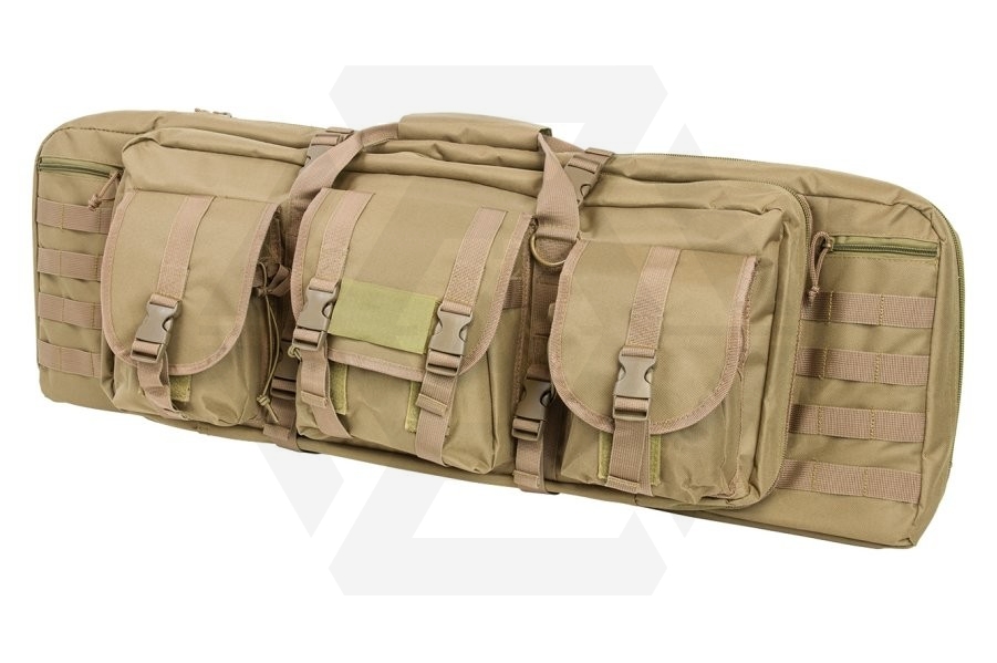 NCS VISM MOLLE Double Rifle Case 36" with Side Pouches (Tan) - Main Image © Copyright Zero One Airsoft