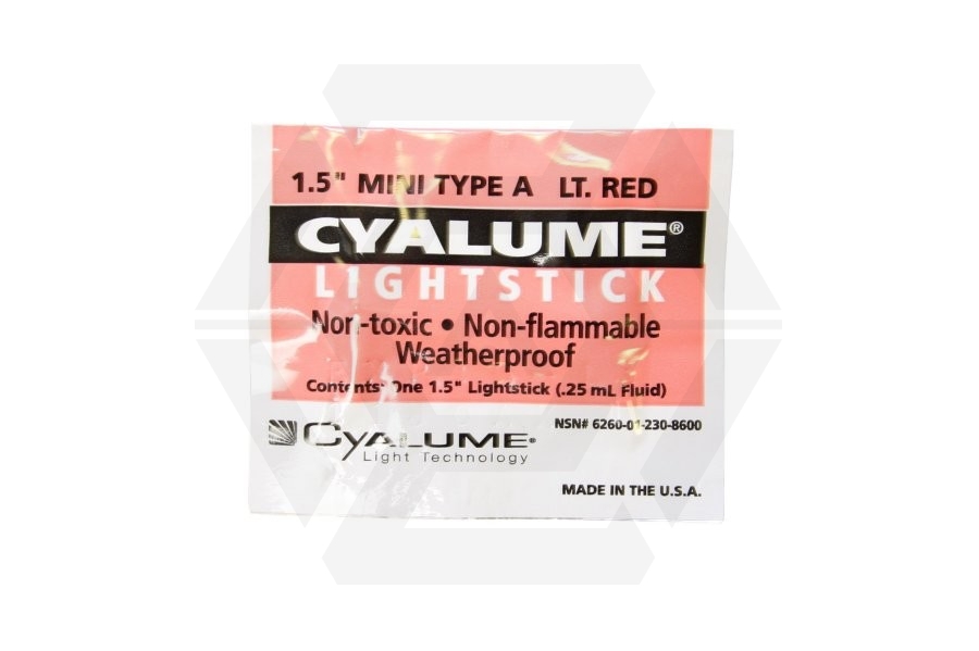Cyalume 1.5" 4 Hour Mini Lightstick (Red) - Main Image © Copyright Zero One Airsoft