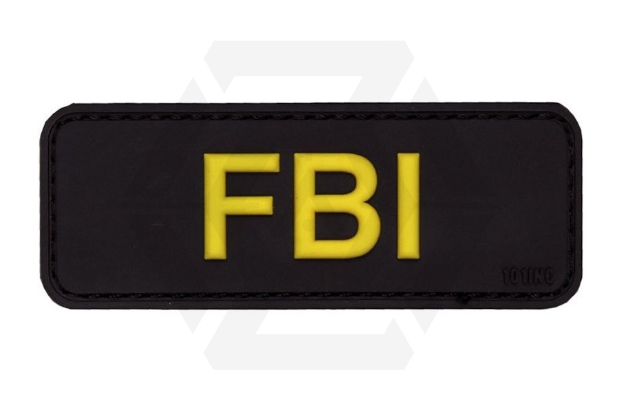 101 Inc PVC Velcro Patch "FBI" (Black) - Main Image © Copyright Zero One Airsoft
