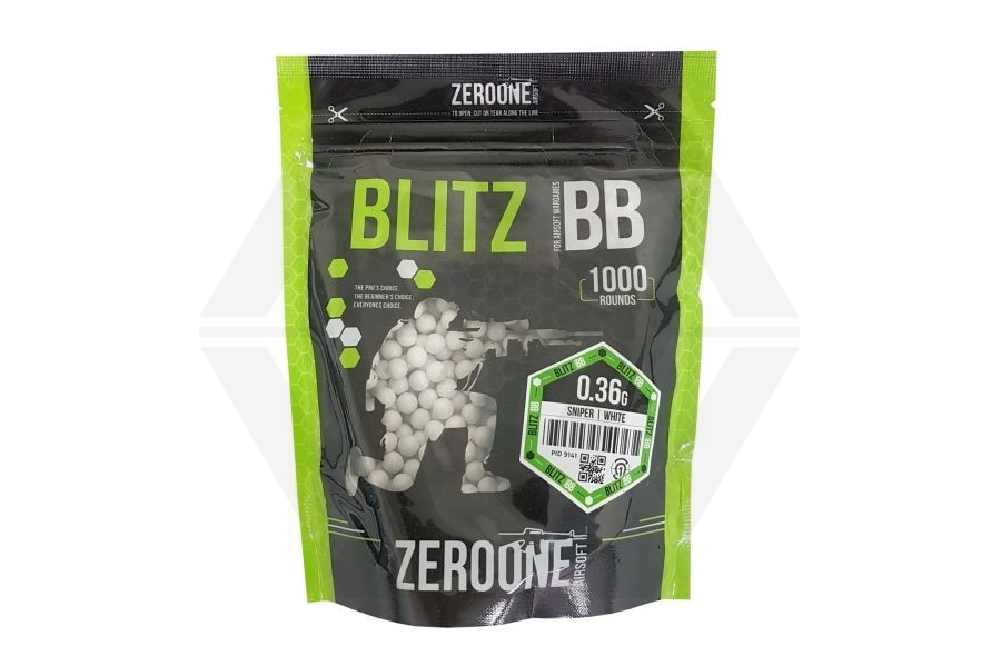 ZO Blitz Bio BB 0.36g 1000rds (White) - Main Image © Copyright Zero One Airsoft