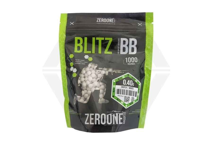 ZO Blitz Bio BB 0.40g 1000rds (White) - Main Image © Copyright Zero One Airsoft