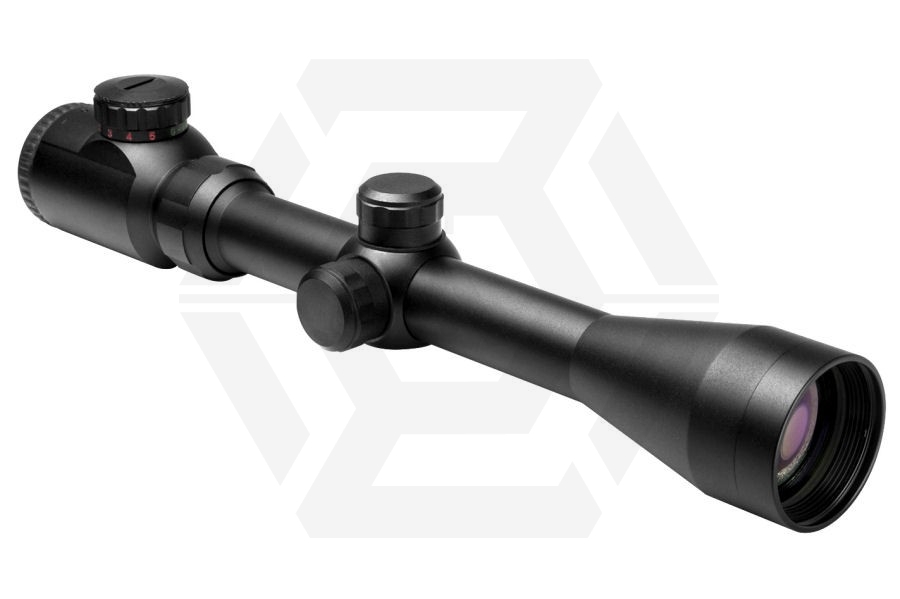 NCS 3-9x40 Red/Green Illuminating Scope with P4 Sniper Reticule & 20mm Mount Rings - Main Image © Copyright Zero One Airsoft