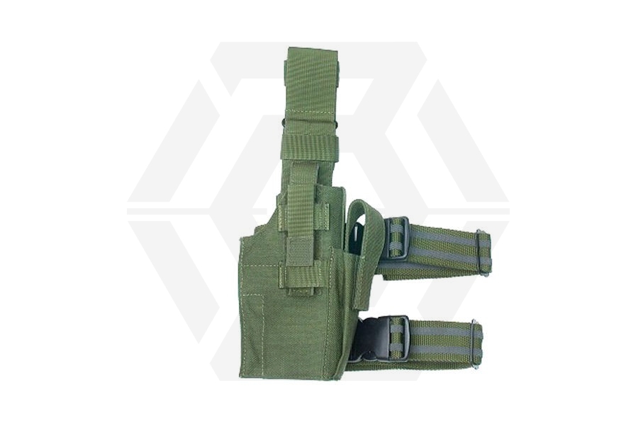 Guarder Right Handed Pistol Thigh Holster (Olive) - Main Image © Copyright Zero One Airsoft